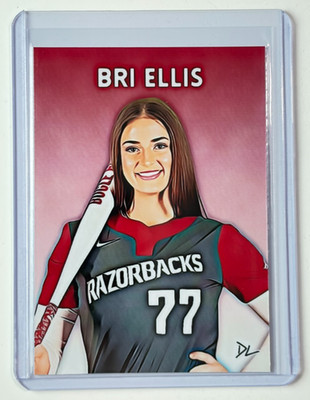Bri Ellis Limited Edition Artist Signed ''Arkansas Razorbacks'' Trading Card 9/10