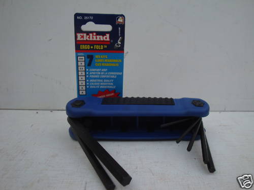 EKLIND 25172 FOLDING 7PCE  2MM TO 8MM  HEXAGON ALLEN KEY SET