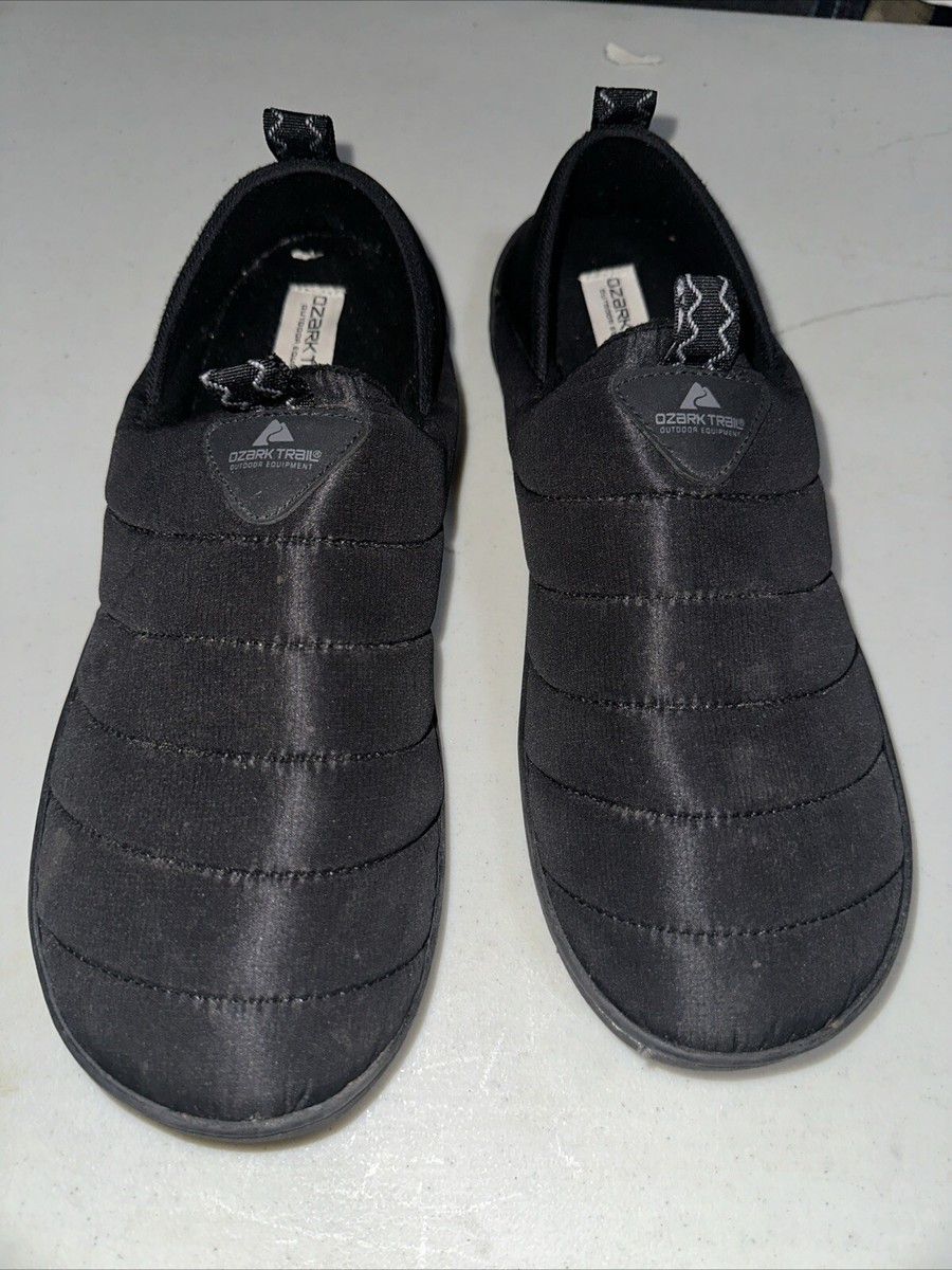 OZARK TRAIL Men's Puffer Shoes SZ 11 Loafer/Slipper Black Memory Foam