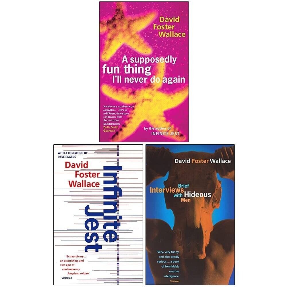 David Foster Wallace Collection 3 Books Set (A Supposedly Fun Thing I'll Never )