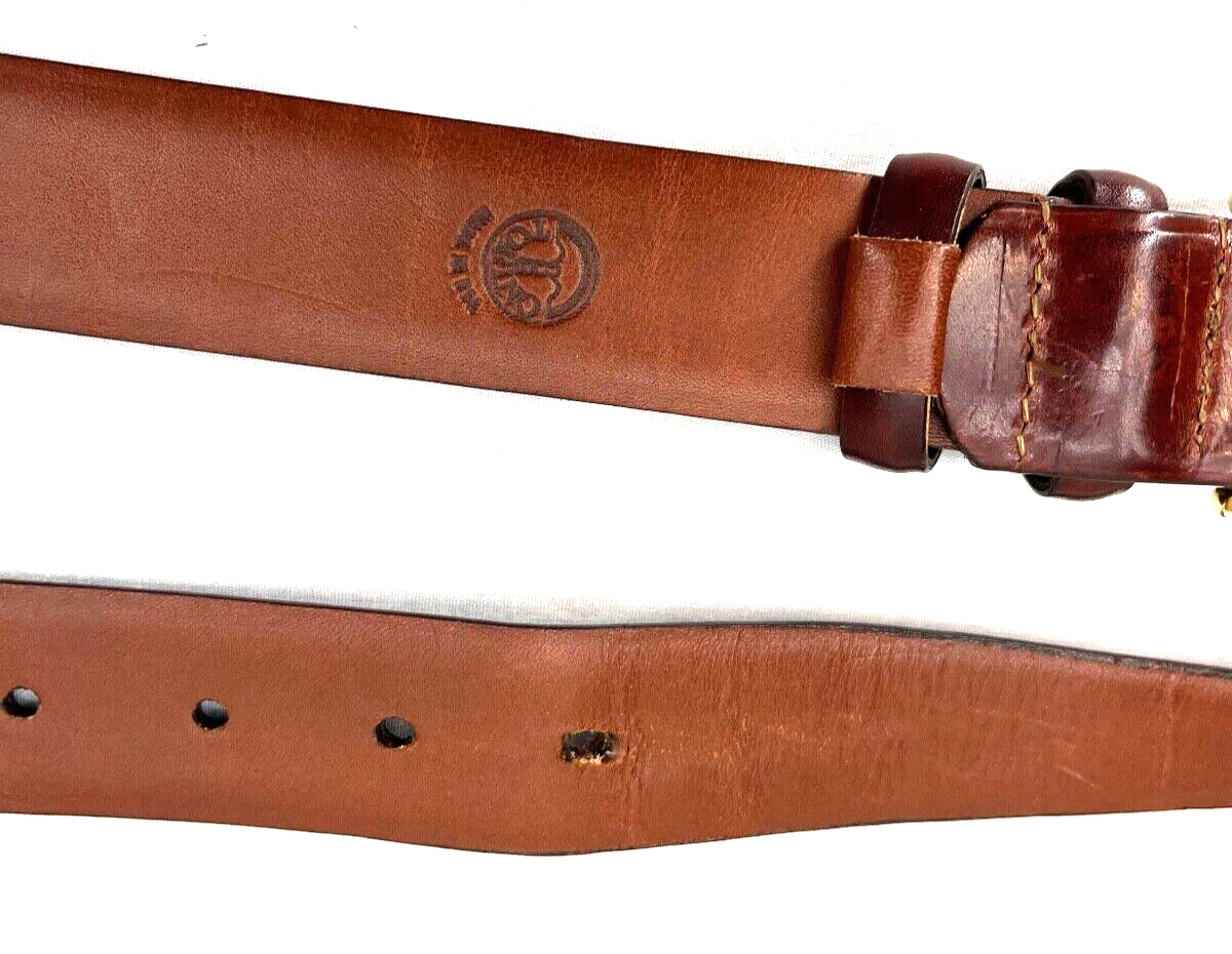 Torino Womens Yellow belt with brown leather ENDS Gold Buckle Sz.L 5051839696914.jpg main image 3