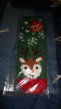 Holiday slipper socks-women's- size5-10-Reindeer-China-multicolor-factory sealed