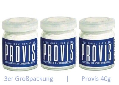 Provis 3x40g Zahn Füllung &Löcher reparieren Zahn Krone Brücke abgefallen Unfall