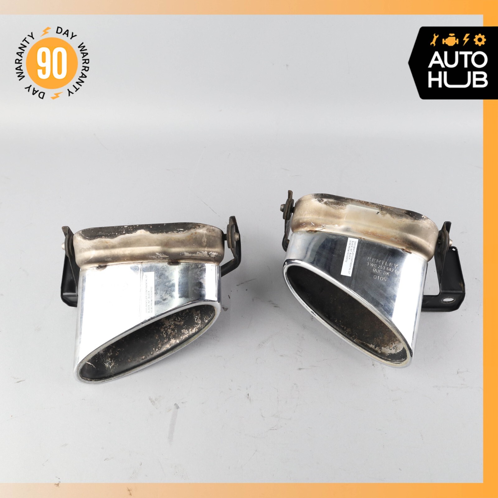Bentley Continental GT GTC Exhaust Muffler Tips Left and Right Set OEM
