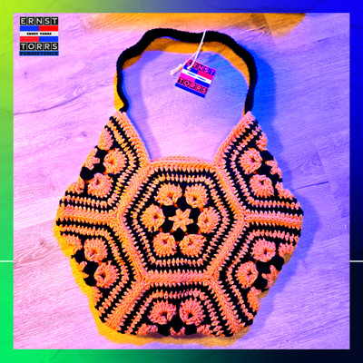 Handmade Crochet Shoulder Bag   Unique Hexagonal Pattern and Elegant Desig MIAMI