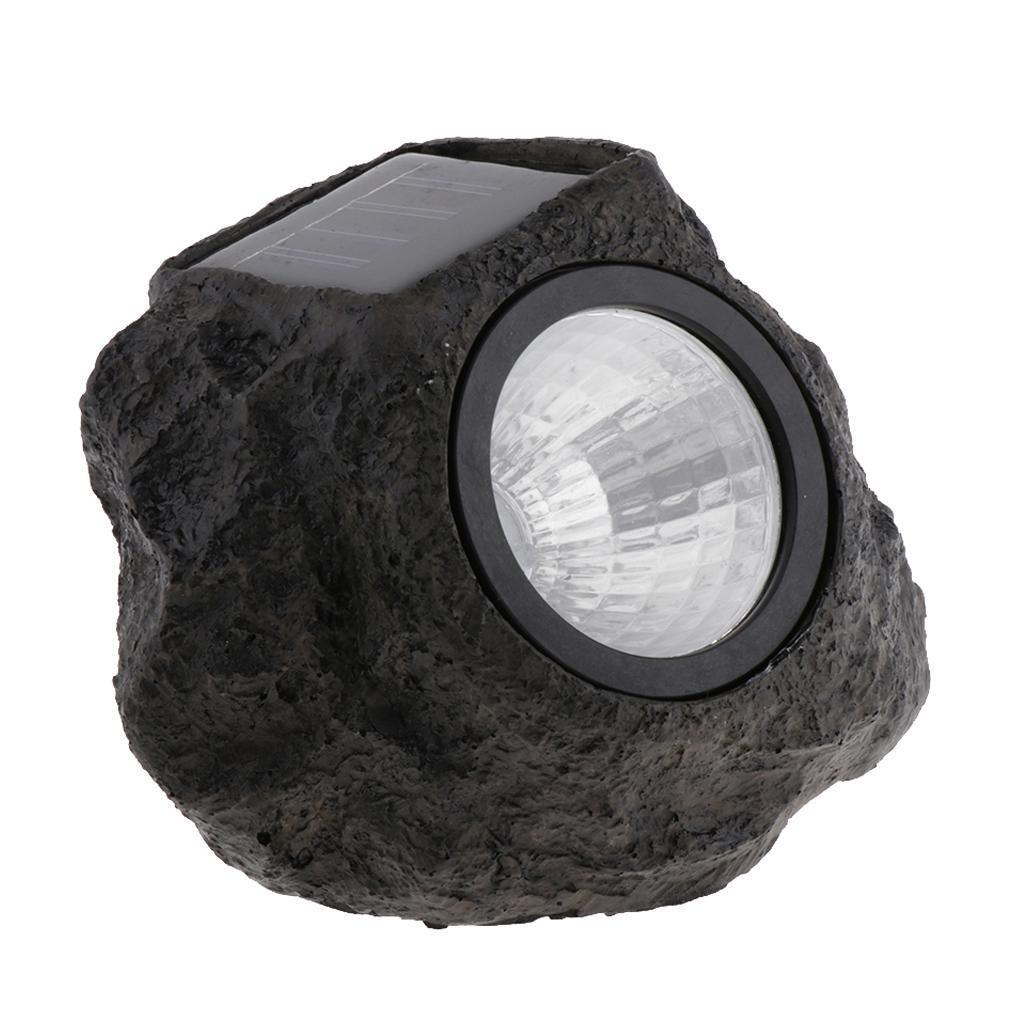 Solarbetriebene Gartenleuchten steinförmige Laterne LED Lampe schwarz