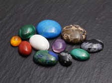 Edelstein Cabochon Kette Anhänger Steinteile M-Z Chabochon Cabochone Steinschatz