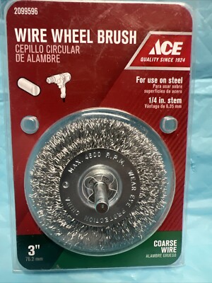 ACE HARDWARE #2099612 COURSE WIRE WHEEL BRUSH 4'' WITH 1/4 STEM