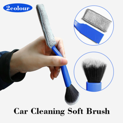 2Pcs Car Cleaning Tool Air Conditioning Air Outlet Clean Dust Removal Soft Brush