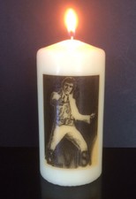ELVIS PRESLY vanilla scented WAX CANDLE b/w