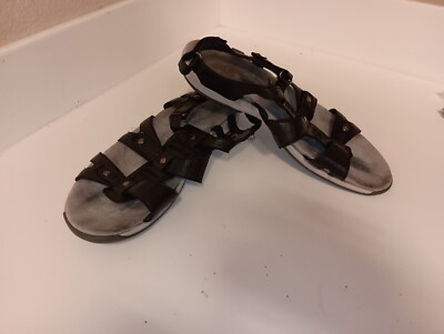 Easy Spirit Black Leather Sesailors Strappy Sandal Comfort Women