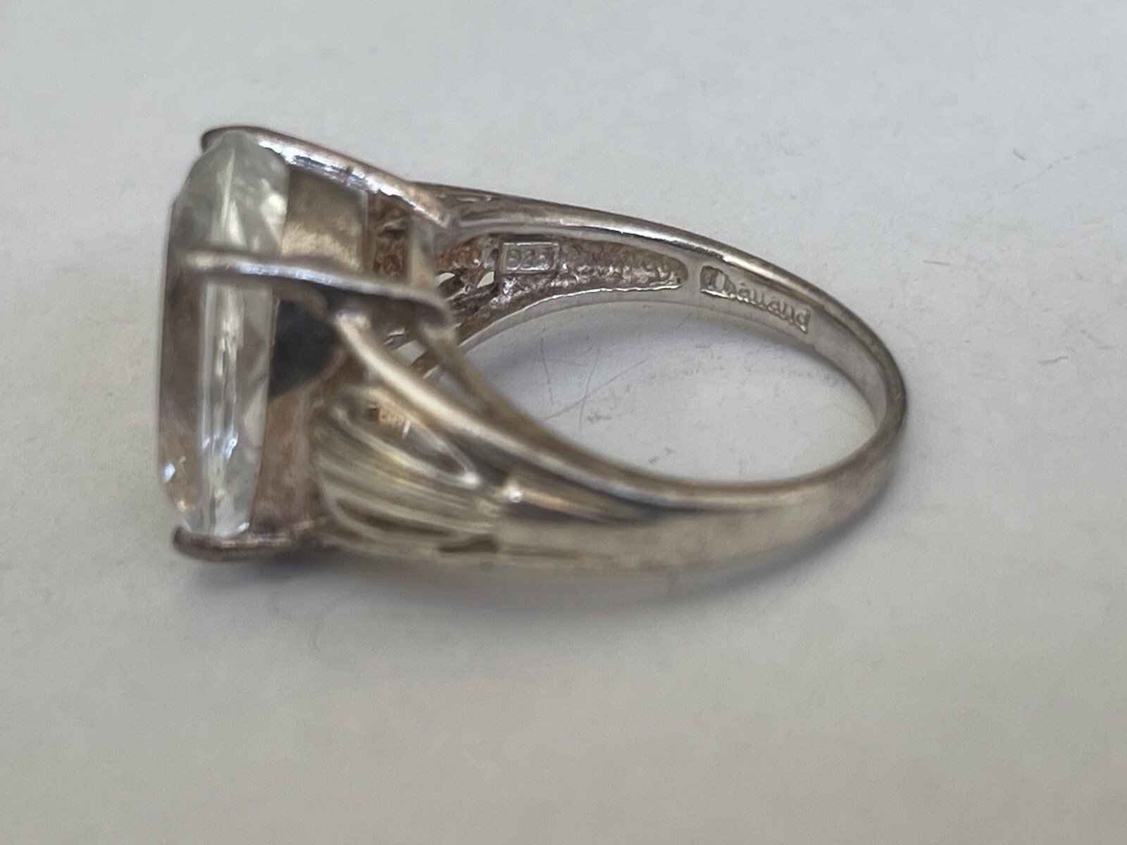 STUNNING LARGE SIGNED DESIGNER CLEAR RHINESTONE S… - image 7