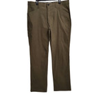 Orvis Mens Tech Pants Olive Green Nylon Water Repellent Zip Fly Size 38 x 34