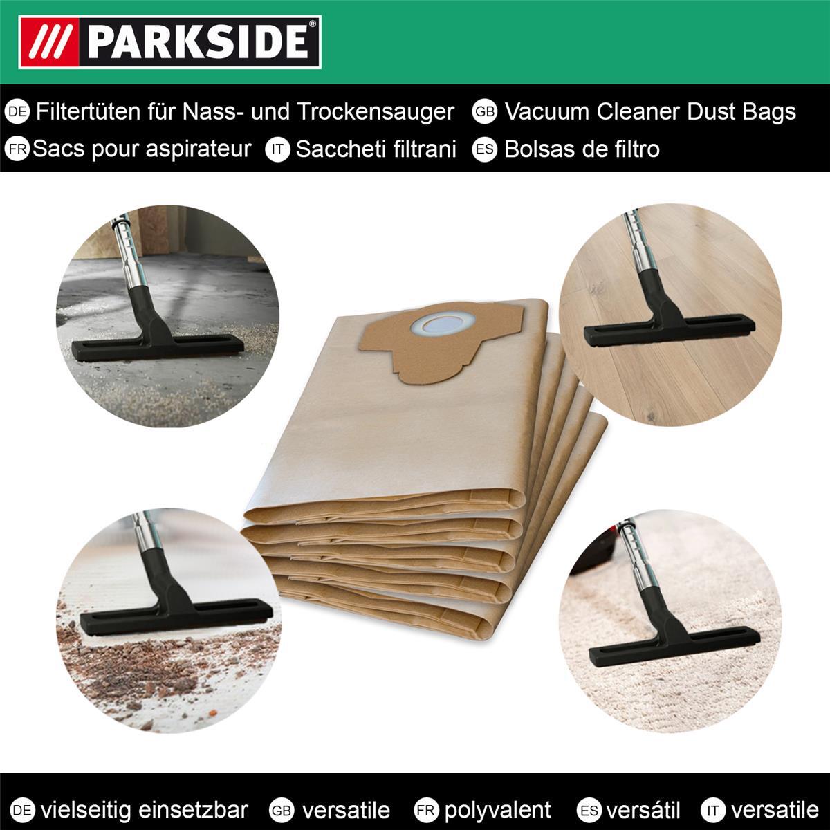 10 Staubsaugerbeutel Für PARKSIDE PNTS 1300 F5 Nass-/Trockensauger – 12L, Papier, Staubklasse L