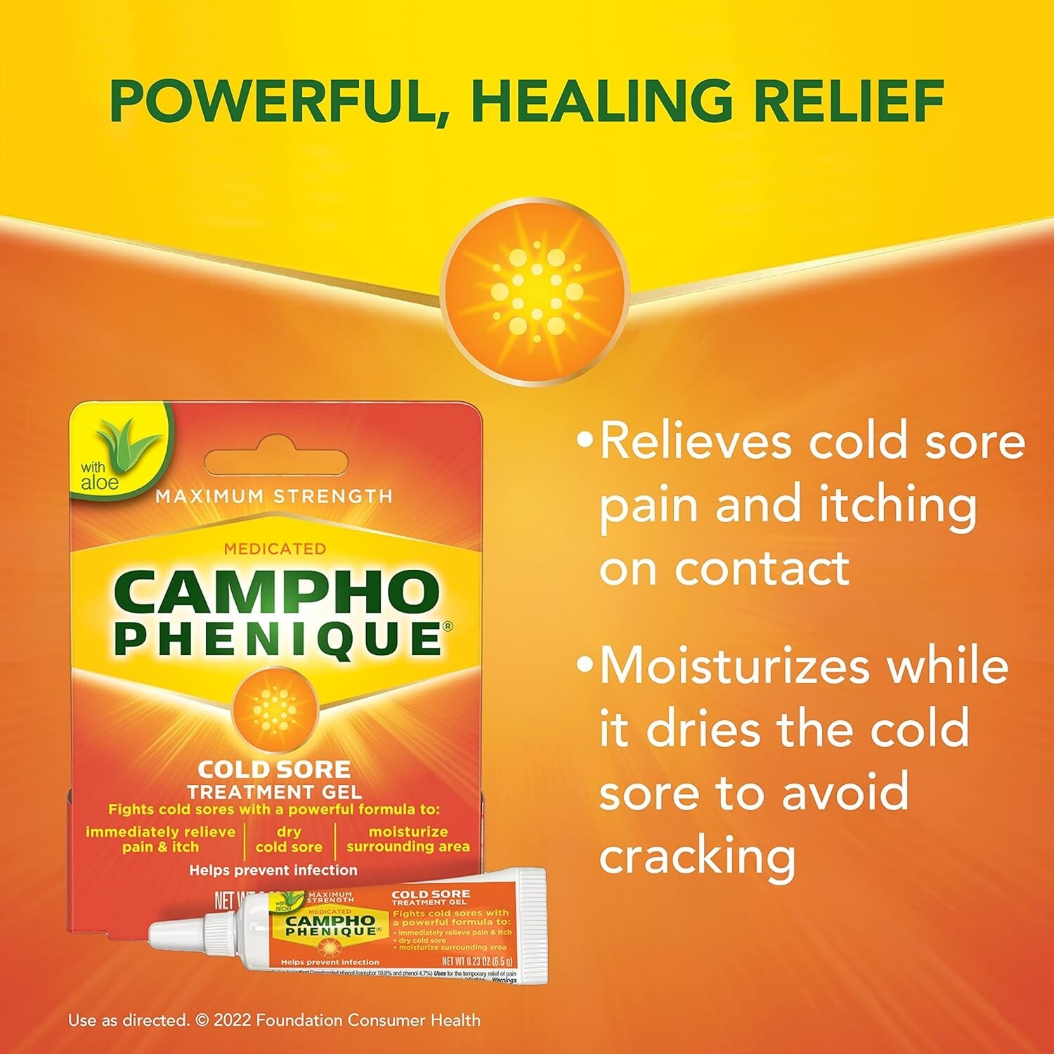 Campho Phenique Cold Sore and Fever Blister Treatment for Lips, Maximum Strength