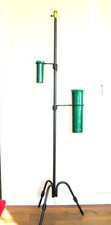 LAMPADAIRE FER FORGE  1950 2 CÉRAMIQUES gout Royère ou Adnet ? Marcel Asselbur ?