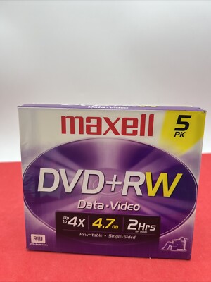 Maxell DVD Rewritable Media - DVD+RW - 4x - 4.70 GB - 5 Pack