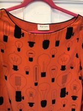 Harlyn For Anthropologie Rare Silk Piped Shirtderss In Lightbulb S RARE w