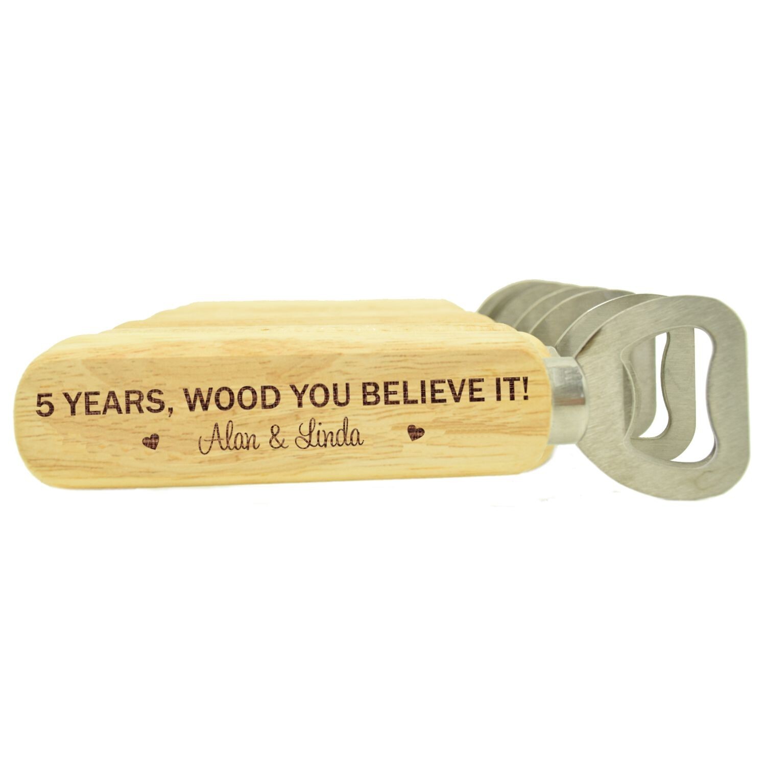 Wooden Personalised Anniversary Wood You Believe It!' 5 years 10 years