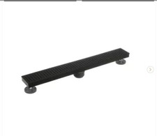 Designline 24 in. Stainless Steel Linear Shower Drain w/ Square Pattern black