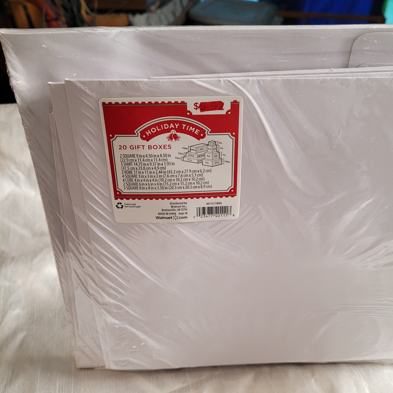 Holiday Time Pack Of 20 Gift Boxes White , Assorted- Shirt, Robe & Cubes New
