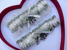 New Handmade Star Wars YODA May The Force Be With You Wedding Garter Ivory Sage