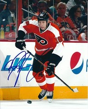 Signed  8x10 R.J UMBERGER  PHILADELPHIA FLYERS  Photo - COA