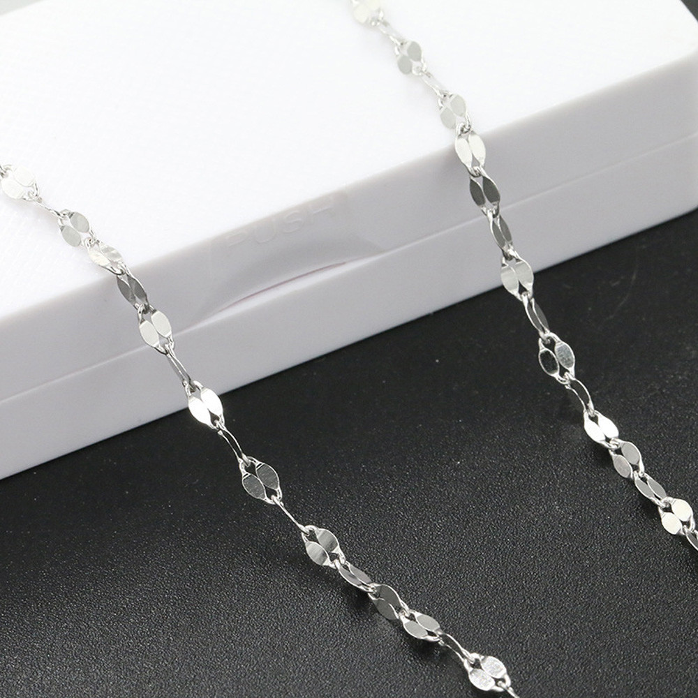 Real 925 Sterling Silver Necklace Lips Chain 14-26 Inch