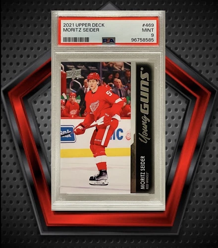 Moritz Seider RC *PSA 9* 2021-22 Upper Deck Young Guns #469 Red Wings NHL