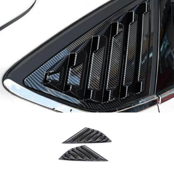 2x Carbon Fiber Window Louver Shutter Quarter For Ford Focus 2012-2018 Hatchback