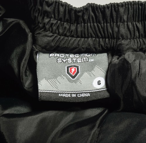 Kid's Girl's Boy's Protection System Black Adjustable Waist Ski Snow Pants Sz 6 - Picture 3 of 3