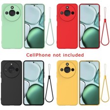 Soft Silicone Case + Lanyard, Anti-Slip Shockproof Cover for Honor X9c Smart/X60