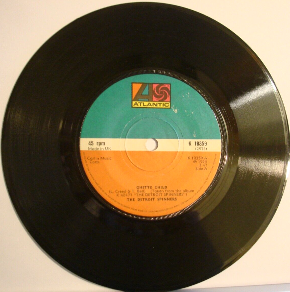 The Detroit Spinners Ghetto Child / We Belong Together 7" Vinyl 1973