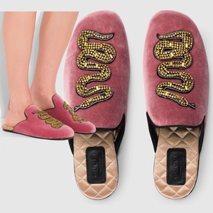 gucci pink velvet shoes