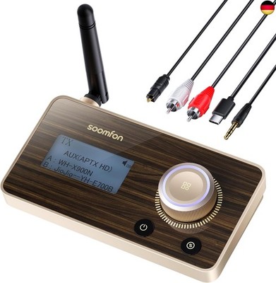 SOOMFON aptX LL & HD Bluetooth 5.2 Sender Empfänger, 3-in-1 HiFi Bluetooth 