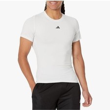 NWT Adidas Techfit Training Tee Men's XL White Short Sleeve Athletic Shirt Worko