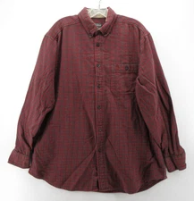 Woolrich Shirt Men Large Red Flannel Plaid Button Down Classic Y2K Heritage