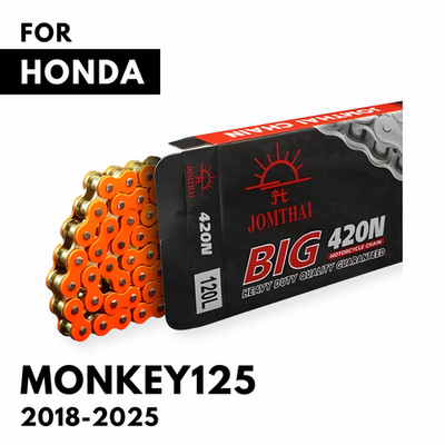 Orange Kette Stahl 420 120 420N 120L für Honda 2018-2025 Monkey 125 Z125 Monkey
