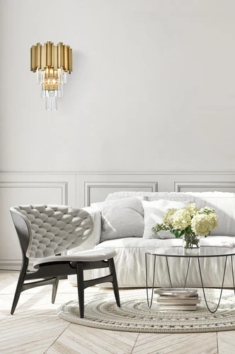 Elegant Lighting Willow 12" Wall Sconce in Satin Gold - Picture 2 of 8