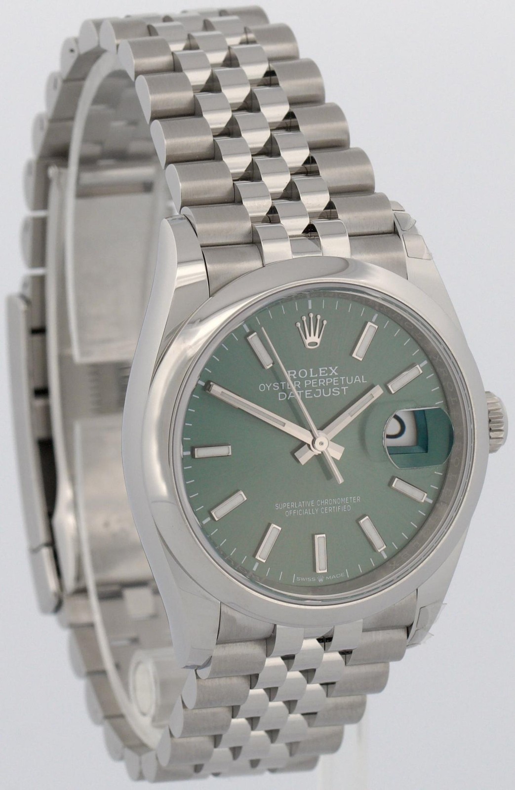 NEW 2025 PAPERS Rolex DateJust MINT GREEN Steel JUBILEE 36mm Watch 126200 BOX image 4