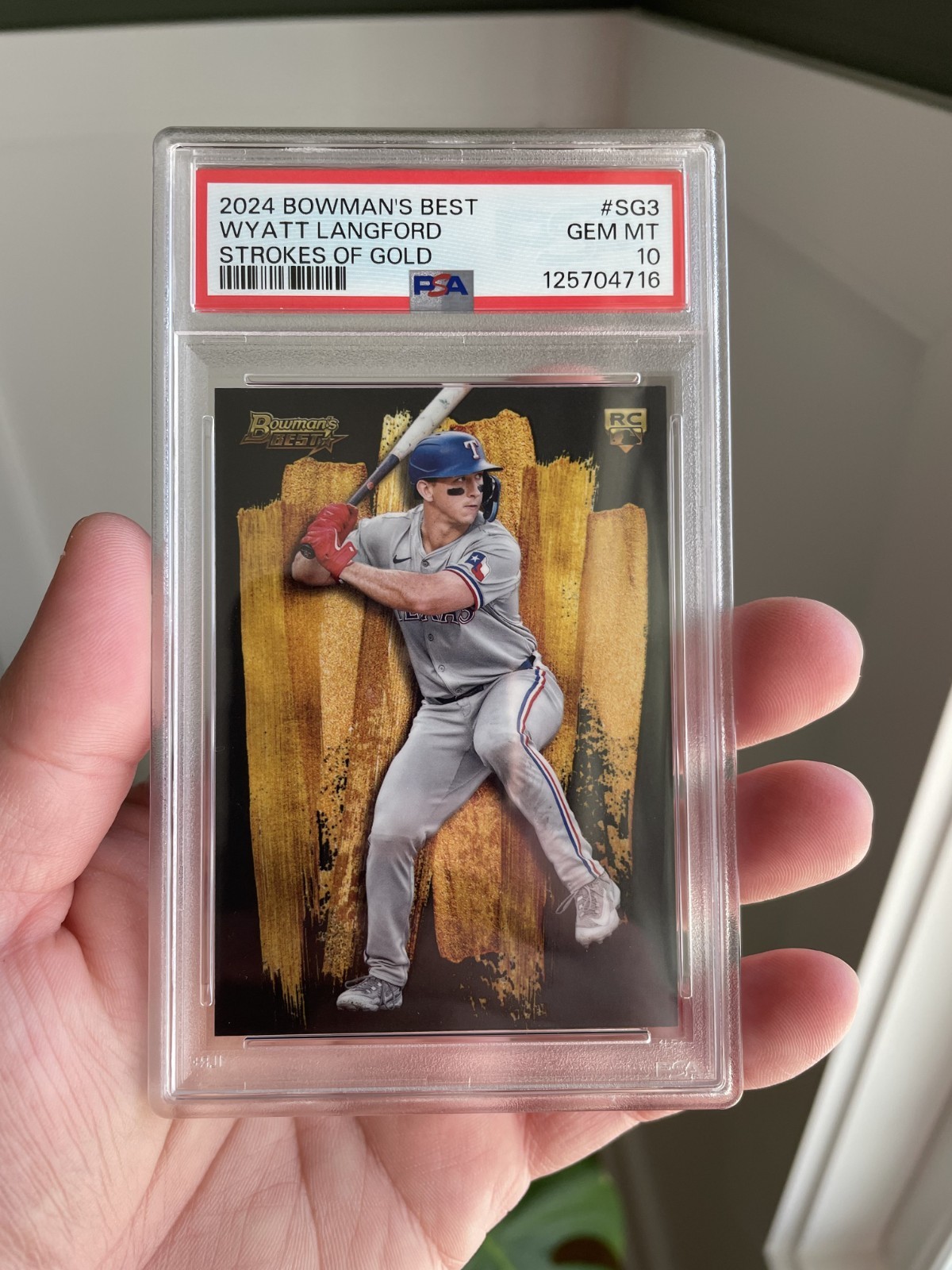 Wyatt Langford Rookie Strokes of Gold Insert - 2024 Bowman's Best #SG-3 - PSA 10