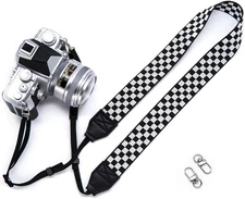 S&loyoe Camera Strap - Shoulder for DSLR & Checkered White Black 