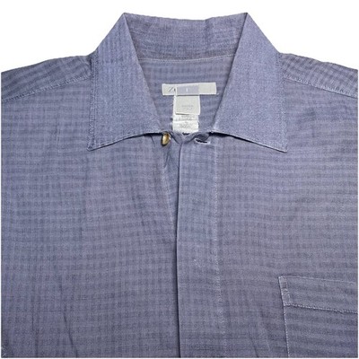 Vintage Zegna Sport Shirt L S/S Linen Cotton Purple Gray Quiet Luxury Old Money