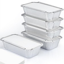 (55 Pack Aluminum Loaf Pans with Lids 1.5 LB Disposable Bread Tins for Baking...