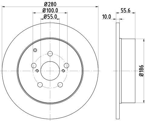 HELLA 8DD 355 111-671 BRAKE DISC Rear (PAIR)