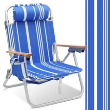 Sekey Aluminum Beach Chair for Adults with 5-Position Classic Lay Flat, Light...