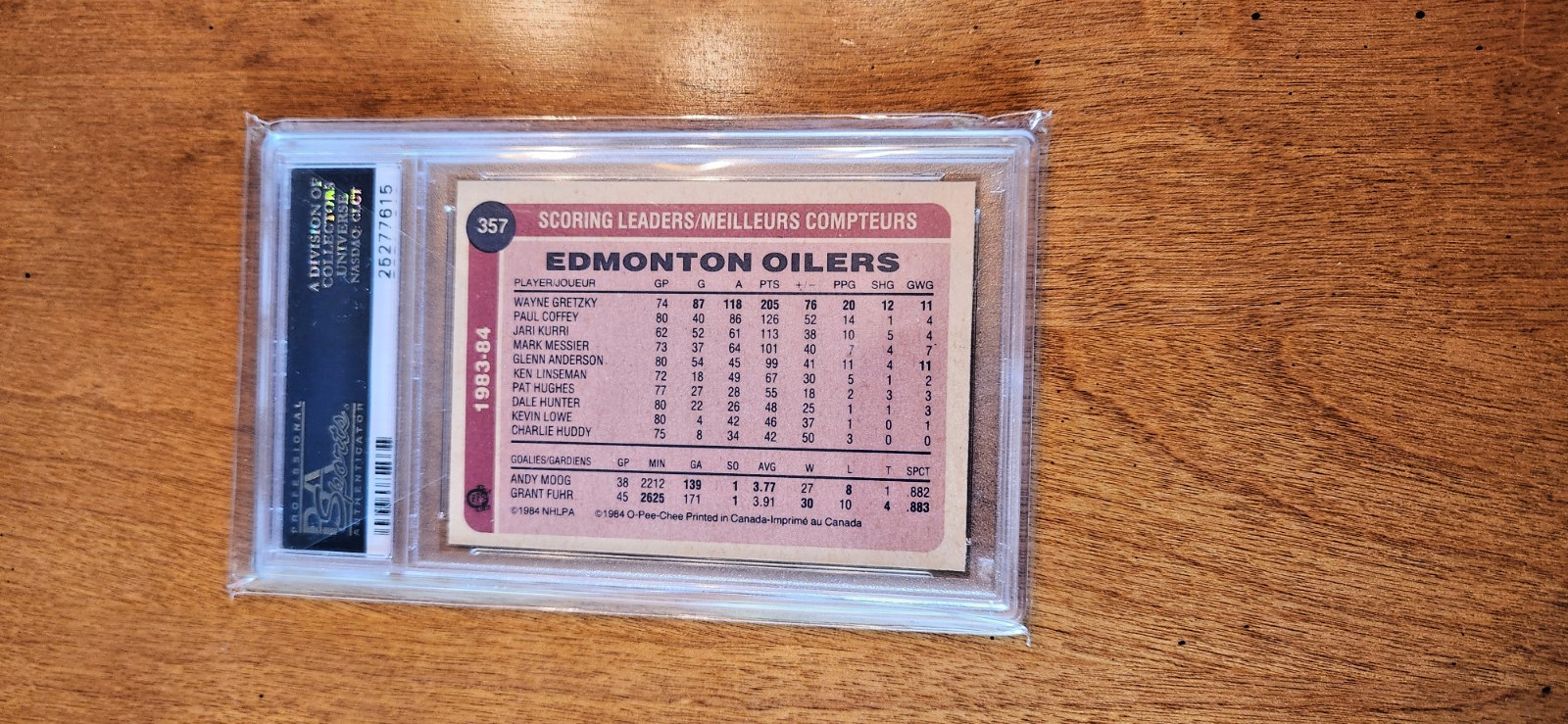 1984-85 O-PEE-CHEE WAYNE GRETZKY #357 GL EDMONTON OILERS PSA 9 MINT (#25277615) view 4
