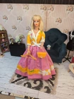 Vintage Barbie Clone Outfit - HTF Mod Dress, Mules, Custom Purse, Hanger