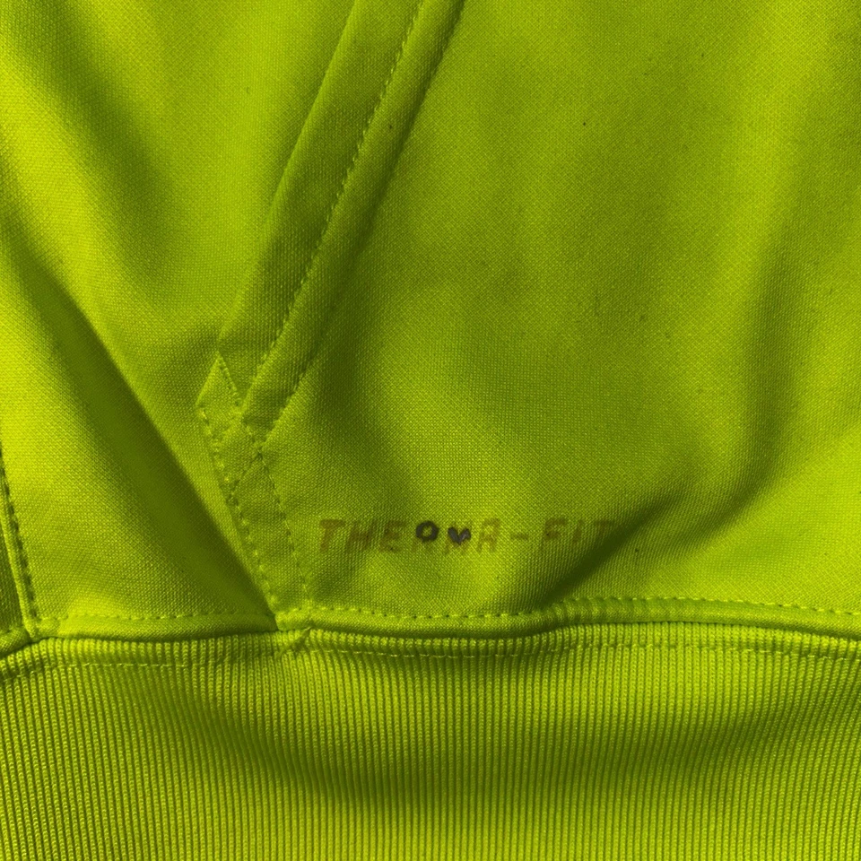 Nike Sudadera con Capucha Niños Talla 7 Amarillo Neón 1/4 Cremallera Pullover Therma-FIT Atlético Foto 3 de 4