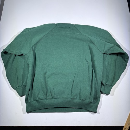 Green vintage Hanes Kitty Hawk sweatshirt, XL, back with white text reading “USA Made,” on a white background.